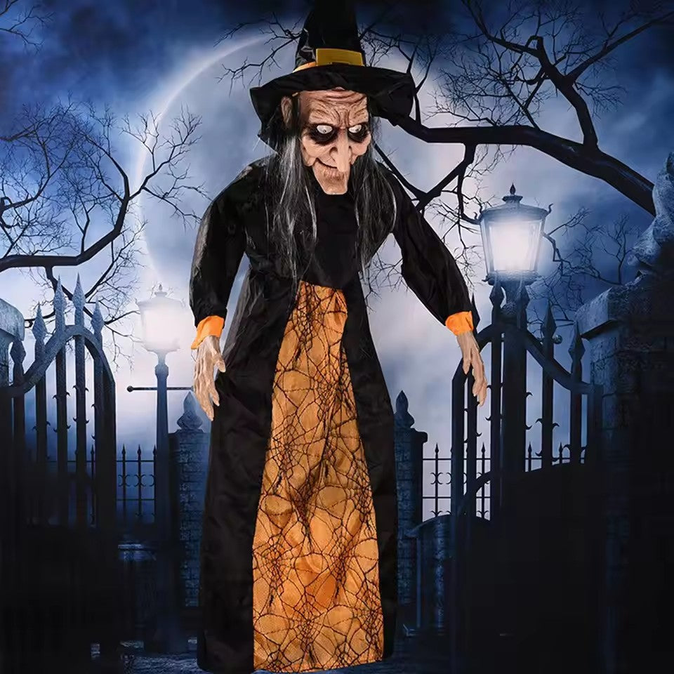 Viseća lutka vještice – Strašna Halloween dekoracija sa svjetlom i zvukom