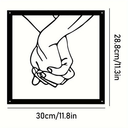 Metalni zidni ukras s povezanim rukama – Minimalistički i povezivan