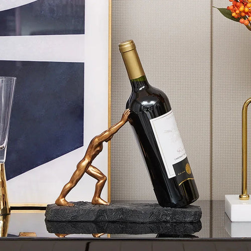 Portabotellas de vino decorativo con diseño escultórico
