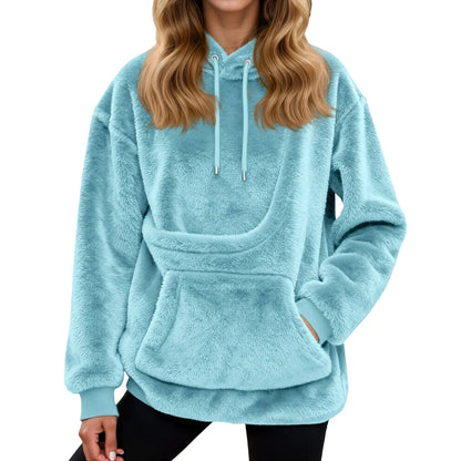 Sudadera con capucha para mujer con bolsillo para mascotas