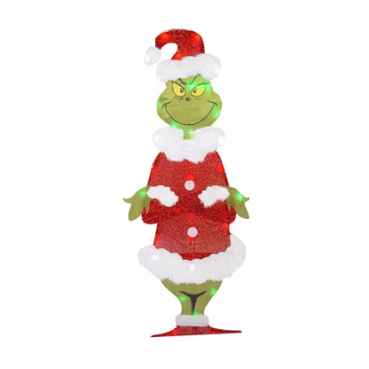 Decorações de Natal do Grinch – Iluminação alegre para o jardim nas festas de fim de ano.