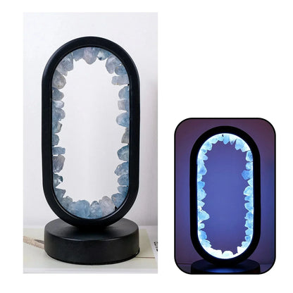 Elegantna ametist kristalna lampa – Ambijentalna LED rasvjeta za opuštanje