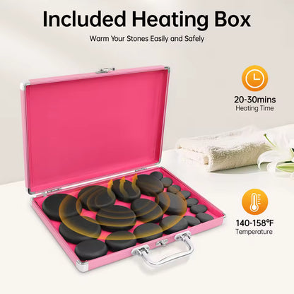 Professionelles Hot Stone Massage Set – Komplett mit Heizung