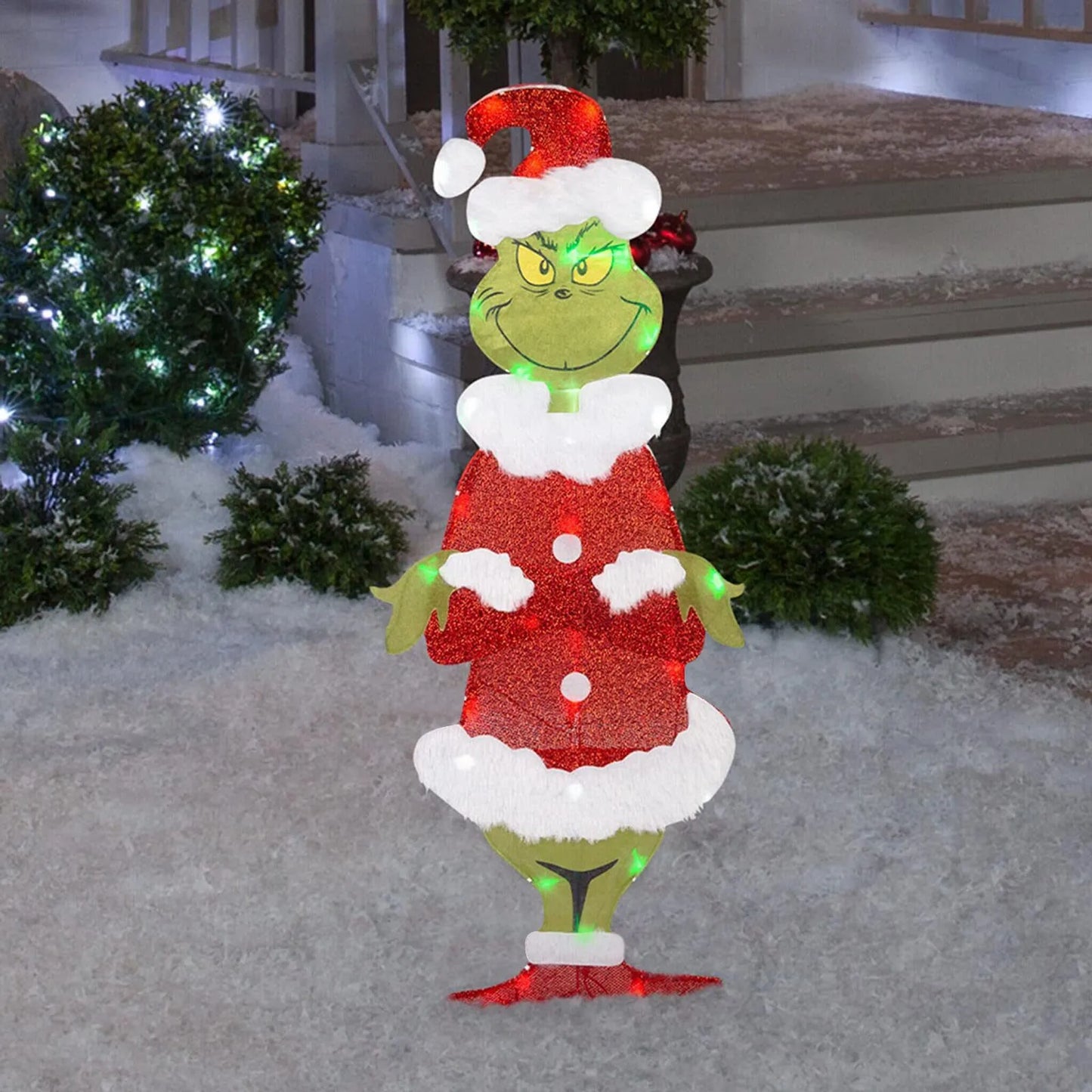 Decorações de Natal do Grinch – Iluminação alegre para o jardim nas festas de fim de ano.