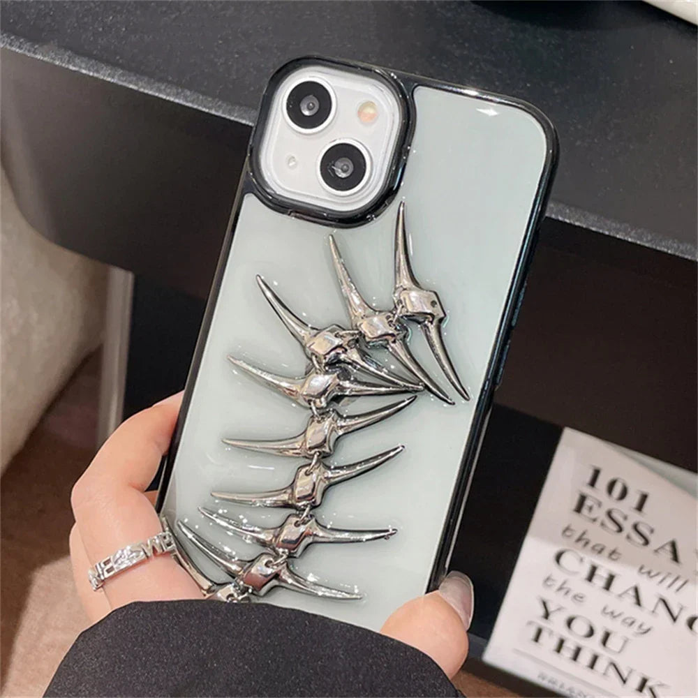 Funda para teléfono con diseño de espiga 3D: robusta y protectora