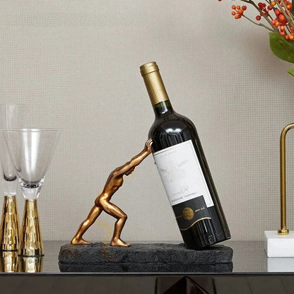 Portabotellas de vino decorativo con diseño escultórico