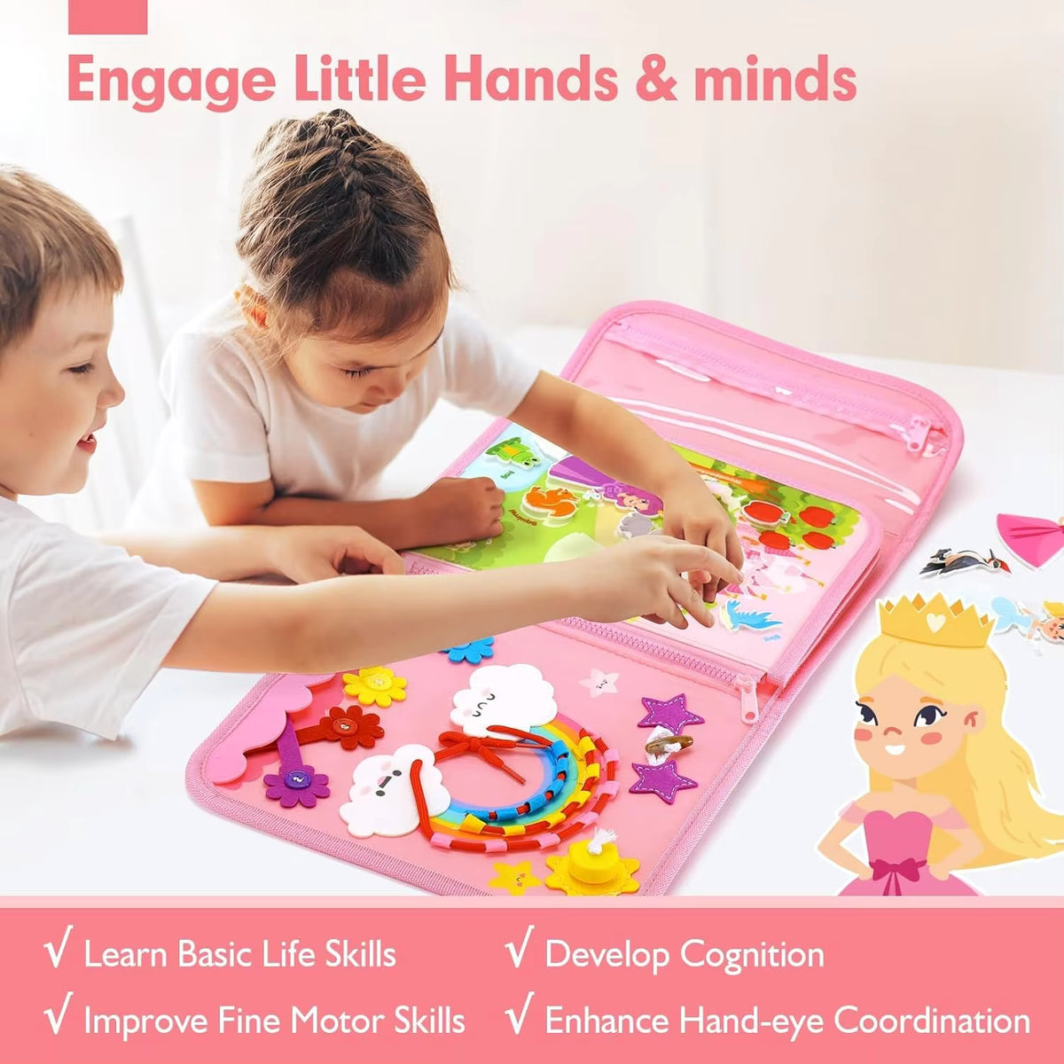 Quadro de atividades Montessori para crianças