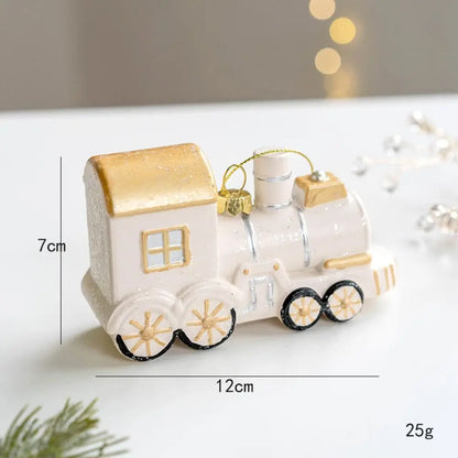 Weihnachtsanhänger aus Keramik mit verschiedenen Wintermotiven