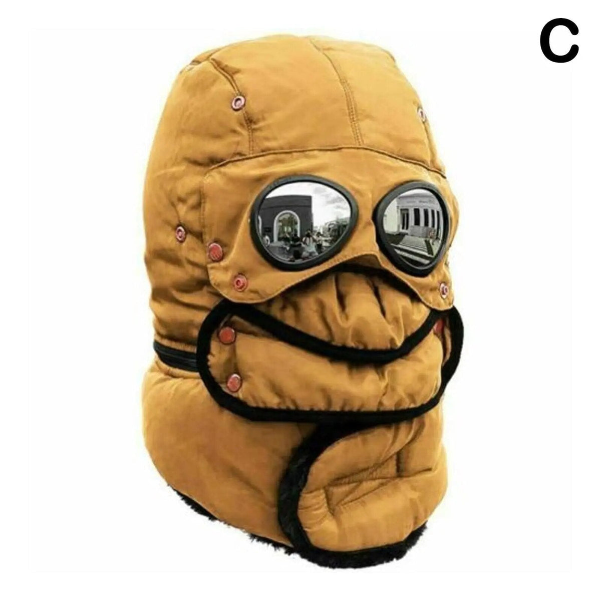 Thermo-Winterhaube mit Gesichtsschutz und Brillenelementen