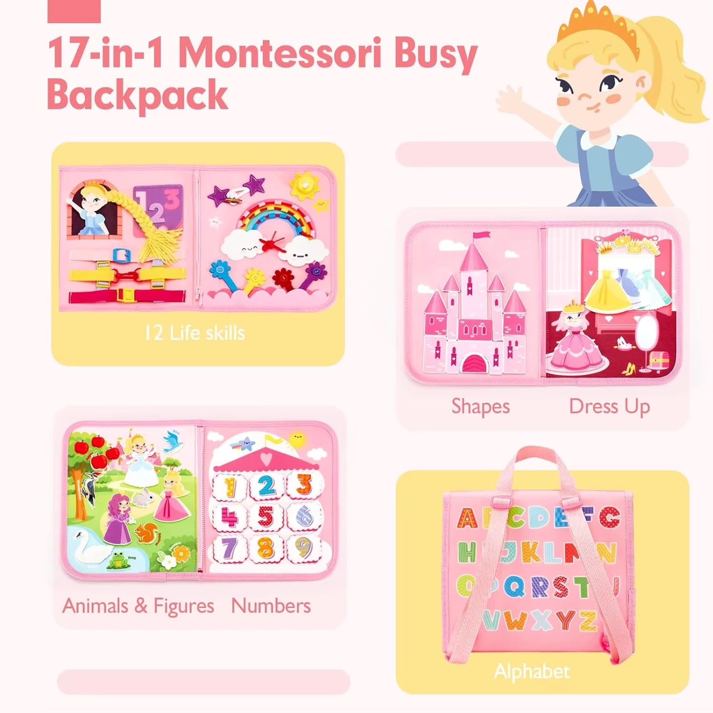 Quadro de atividades Montessori para crianças
