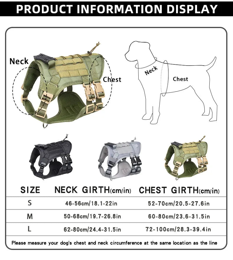 Arnés táctico para perros: robusto y ajustable para perros activos