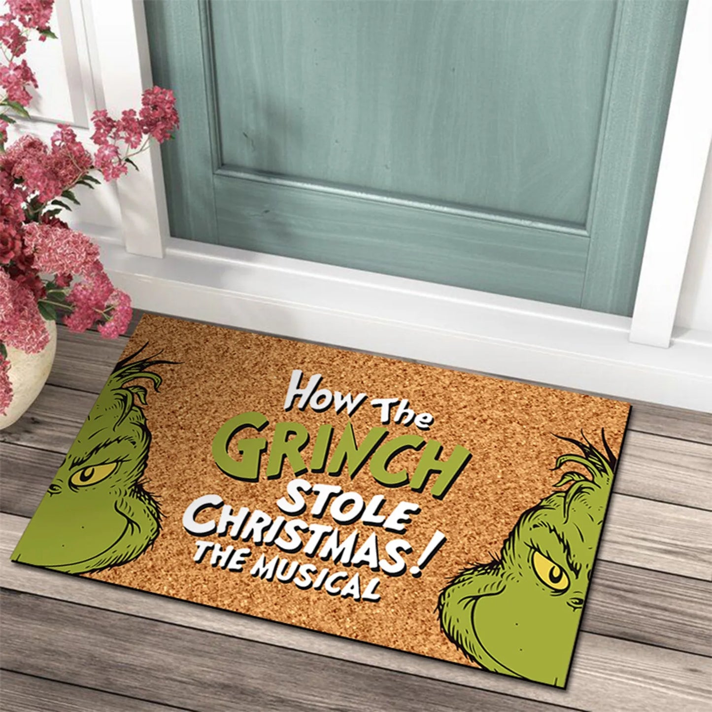 Božićna otirač za vrata s Grinch dizajnom – Veseli doček za blagdane