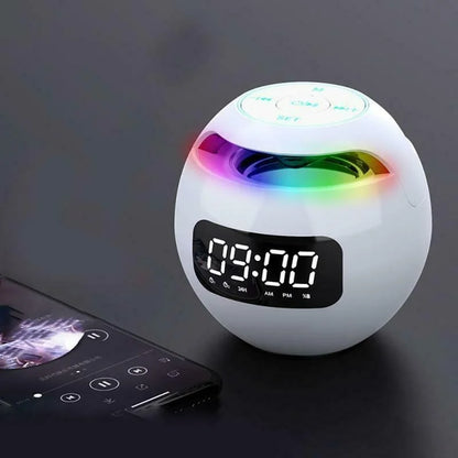 Altavoz Bluetooth con despertador digital y luz LED