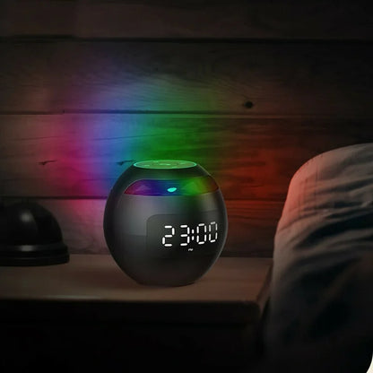 Altavoz Bluetooth con despertador digital y luz LED