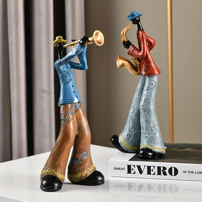 Figura de cantante de jazz como figura decorativa pintada a mano para la sala de estar y la sala de música