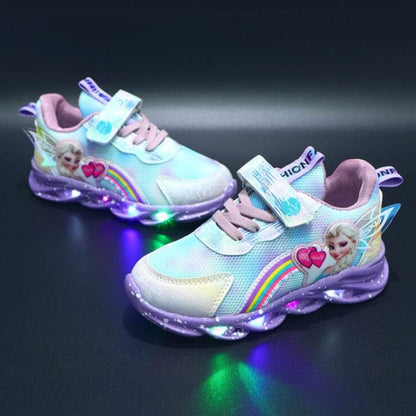 Zapatillas Rainbow Glitter: zapatos LED para niños aventureros