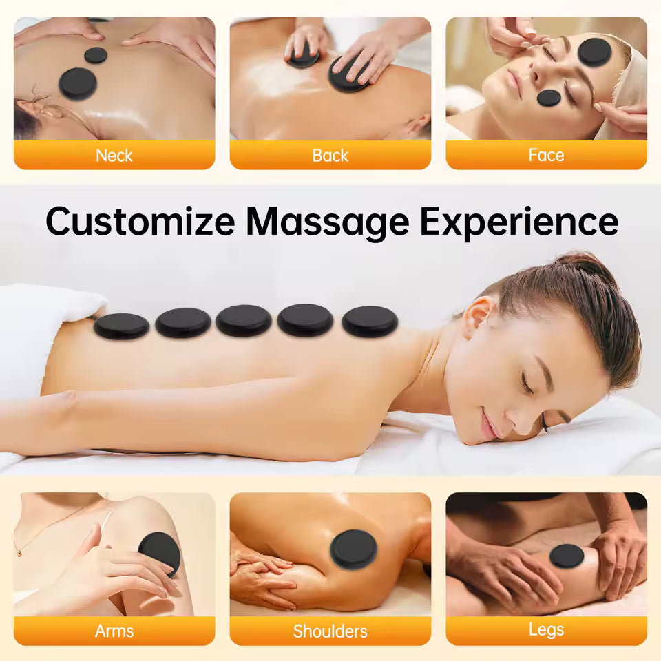 Professionelles Hot Stone Massage Set – Komplett mit Heizung