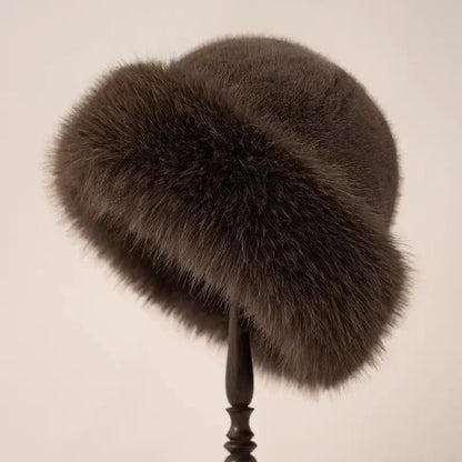 Chapéu bucket de pelo sintético macio