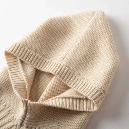 Gorro con capucha de cachemira y calentador de cuello
