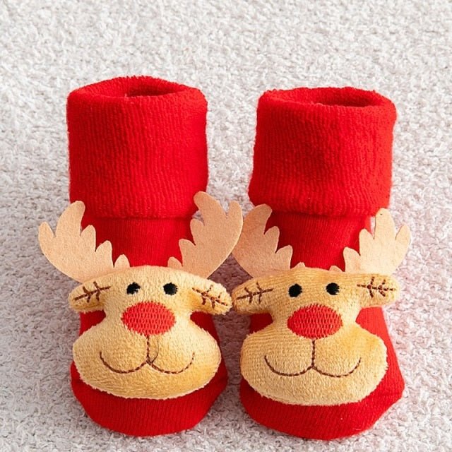 Meias de Natal infantis com motivos festivos