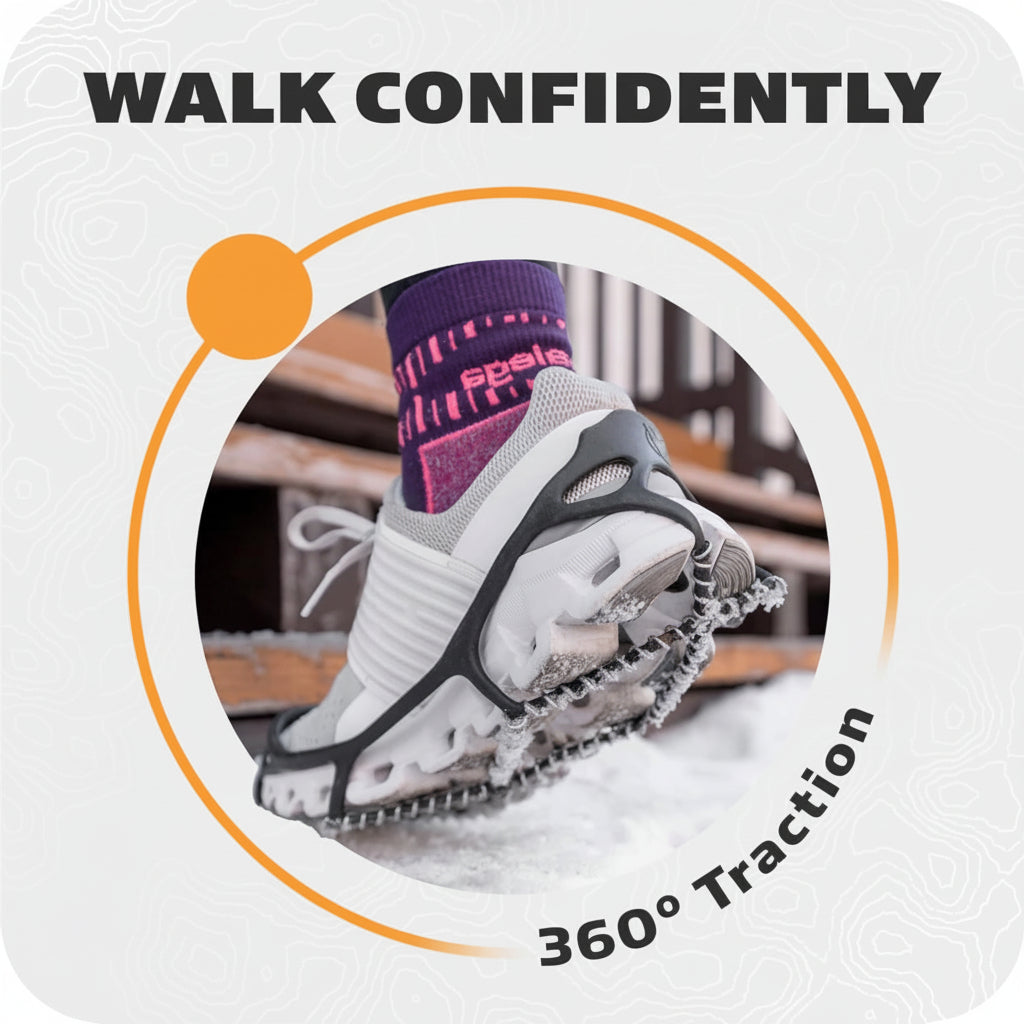 Schuh-Spikes mit Edelstahlspiralen für Eis und Schnee