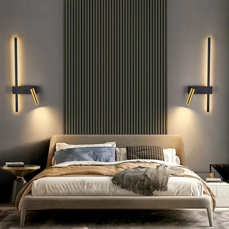 Moderno aplique de parede LED com luz de leitura