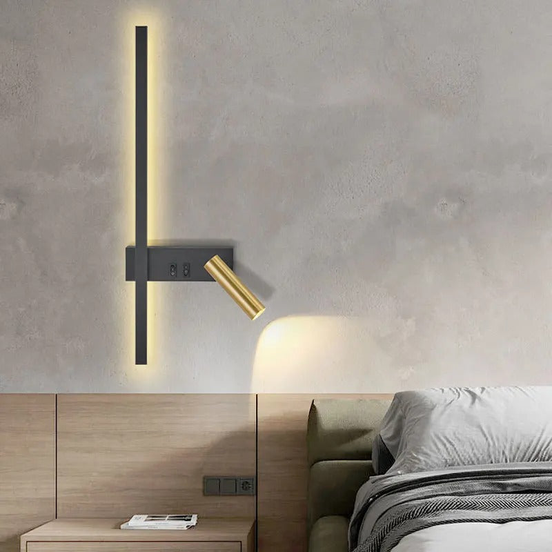 Moderno aplique de parede LED com luz de leitura