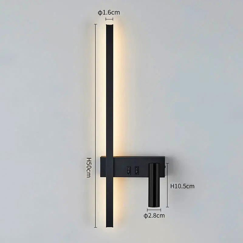 Moderno aplique de parede LED com luz de leitura