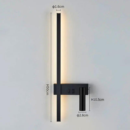 Moderno aplique de parede LED com luz de leitura