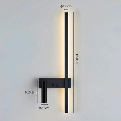 Moderno aplique de parede LED com luz de leitura