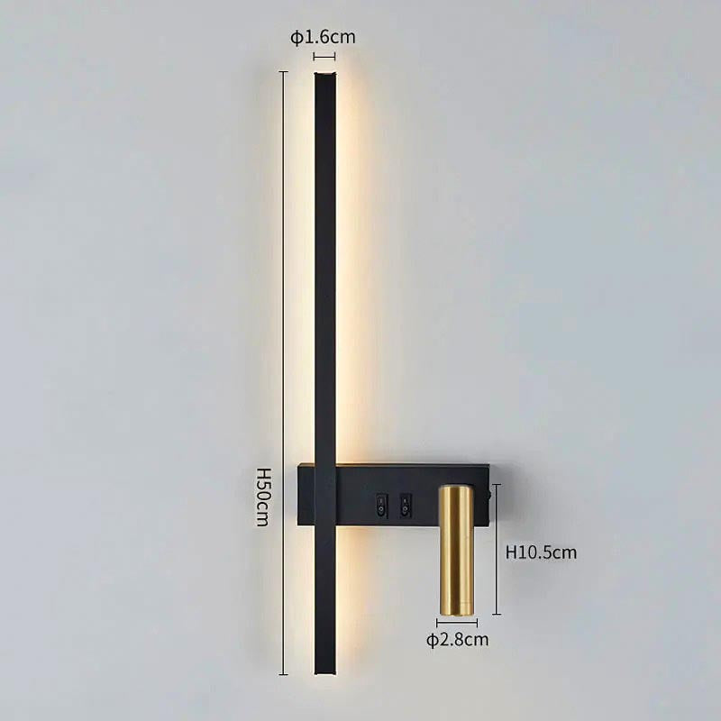Moderno aplique de parede LED com luz de leitura