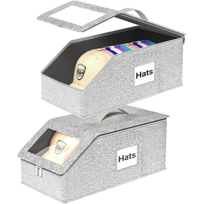 Caja de almacenamiento apilable para gorras, ropa y juguetes