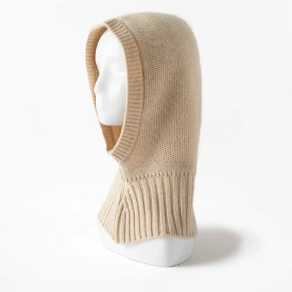 Gorro con capucha de cachemira y calentador de cuello