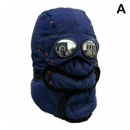 Thermo-Winterhaube mit Gesichtsschutz und Brillenelementen