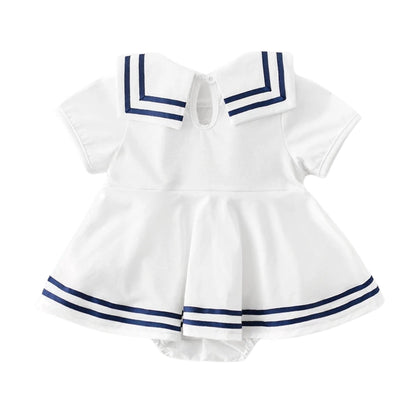 Pomorska dječja haljina s mašnom – Slatki i udobni ljetni dizajn