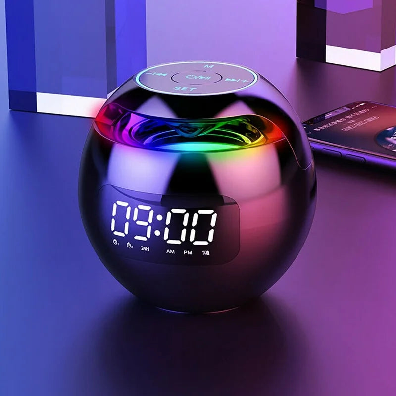 Altavoz Bluetooth con despertador digital y luz LED