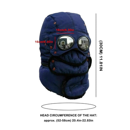 Thermo-Winterhaube mit Gesichtsschutz und Brillenelementen