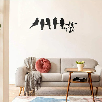 Decoração de parede com canto de pássaros – Pássaros empoleirados que criam uma atmosfera especial.