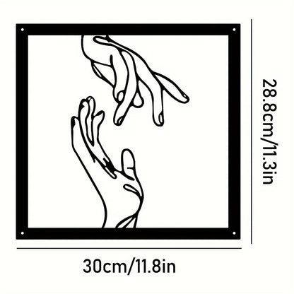 Metalni zidni ukras s povezanim rukama – Minimalistički i povezivan