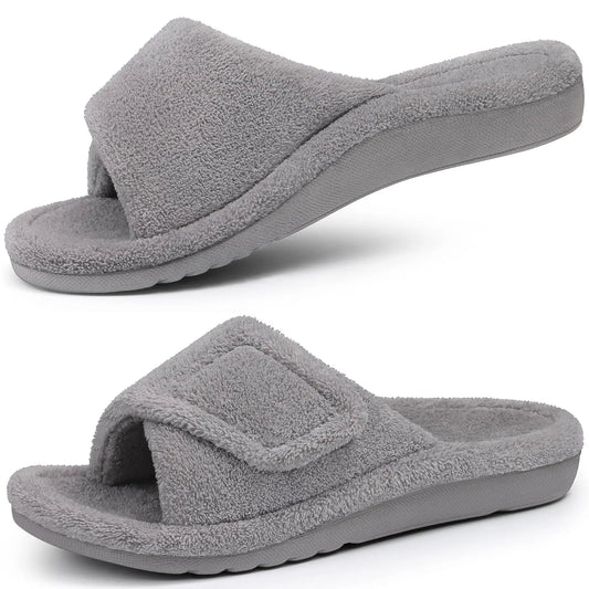 Chinelos de casa para senhora com fecho de velcro ajustável