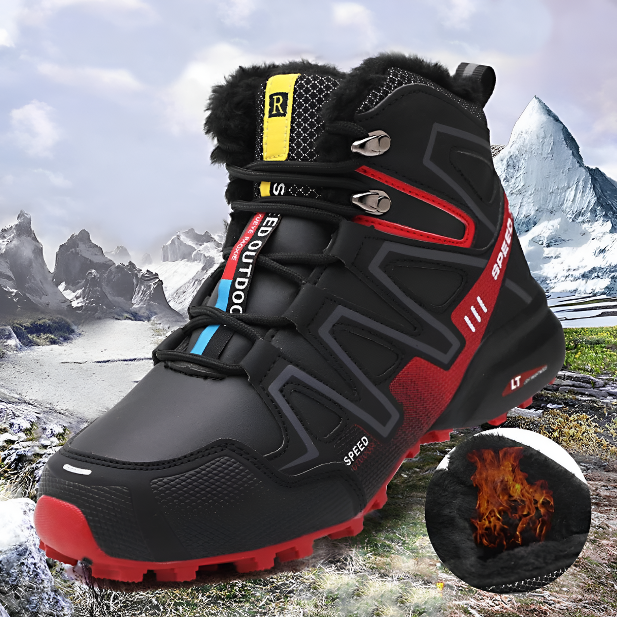Herren Winter Trekkingstiefel mit Schnürung und Profilsohle