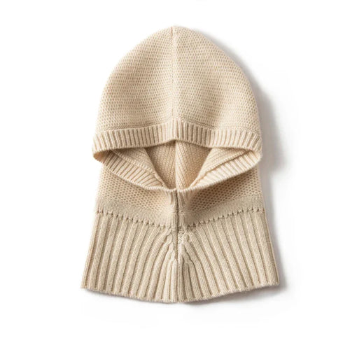 Gorro con capucha de cachemira y calentador de cuello
