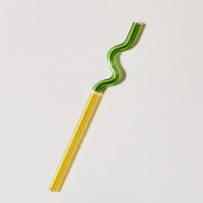 Pajitas de vidrio reutilizables con diseño retorcido