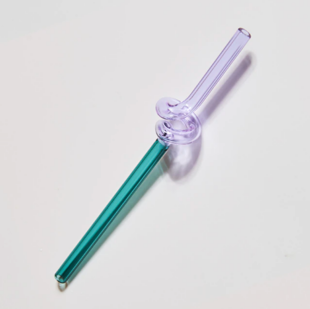 Pajitas de vidrio reutilizables con diseño retorcido