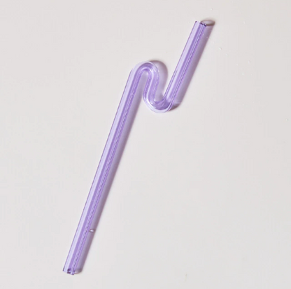Pajitas de vidrio reutilizables con diseño retorcido
