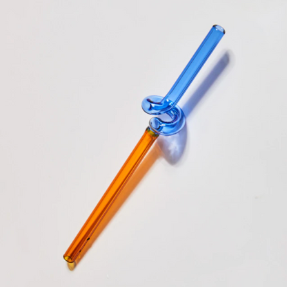 Pajitas de vidrio reutilizables con diseño retorcido