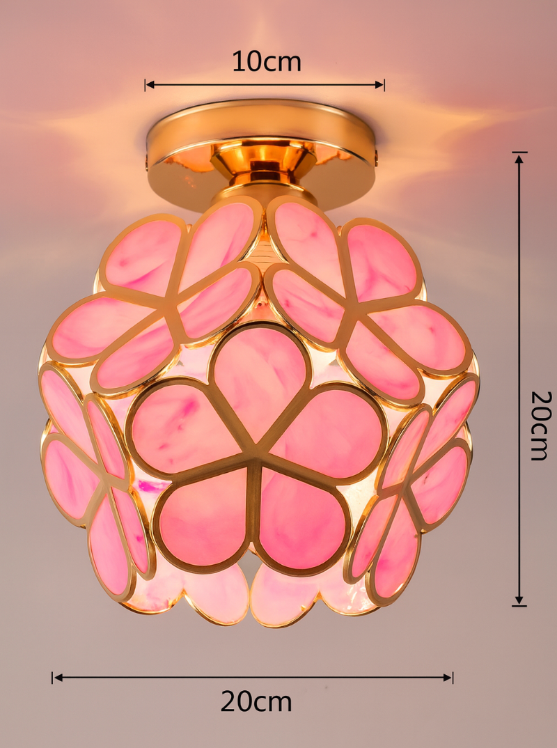 Candeeiro de teto decorativo com motivo floral