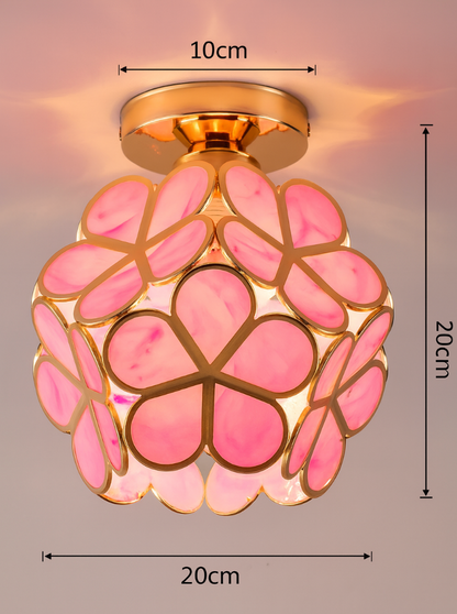Candeeiro de teto decorativo com motivo floral