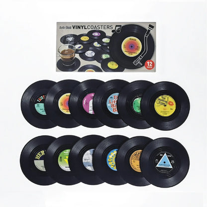 Retro Vinyl Set podmetača – Zaštitite svoj namještaj s glazbenim stilom