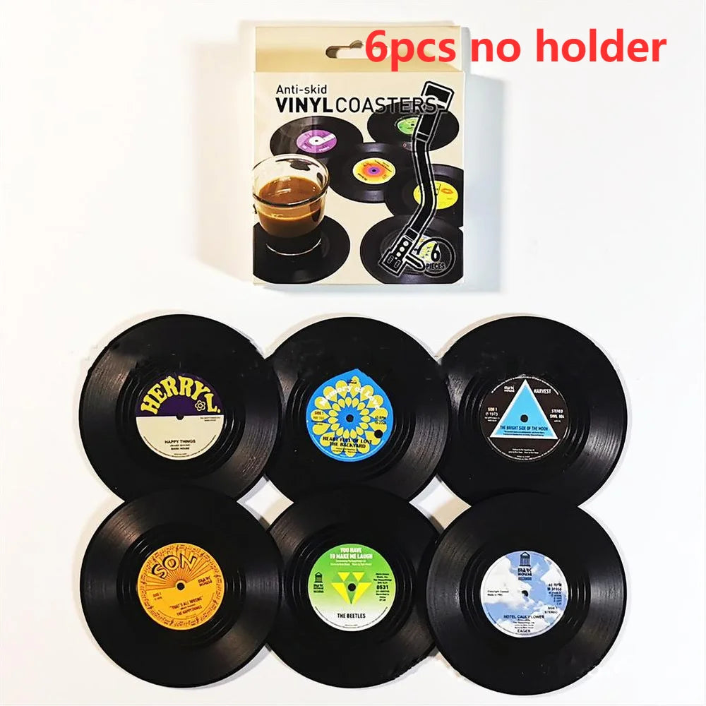 Retro Vinyl Set podmetača – Zaštitite svoj namještaj s glazbenim stilom